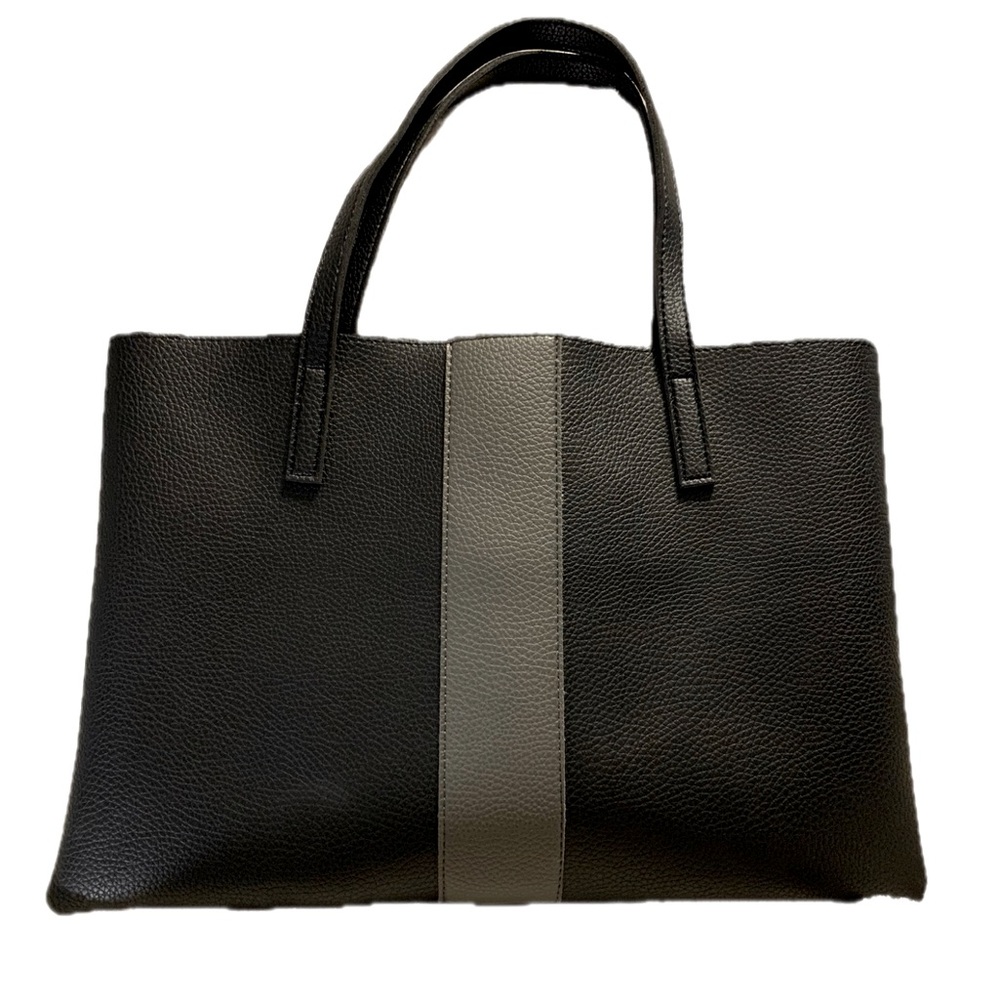 Vince Camuto Vegan Leather Tote Black Grey